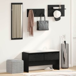 Ensemble de meubles d'entrée 4 pcs Chêne noir Bois d'ingénierie 554848554848