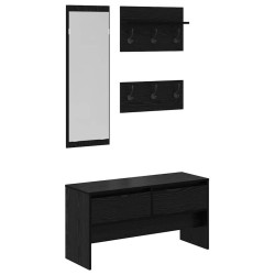 Ensemble de meubles d'entrée 4 pcs Chêne noir Bois d'ingénierie 554848554848