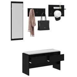 Ensemble de meubles d'entrée 4 pcs Chêne noir Bois d'ingénierie 554848554848