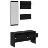Ensemble de meubles d'entrée 4 pcs Chêne noir Bois d'ingénierie 554848554848