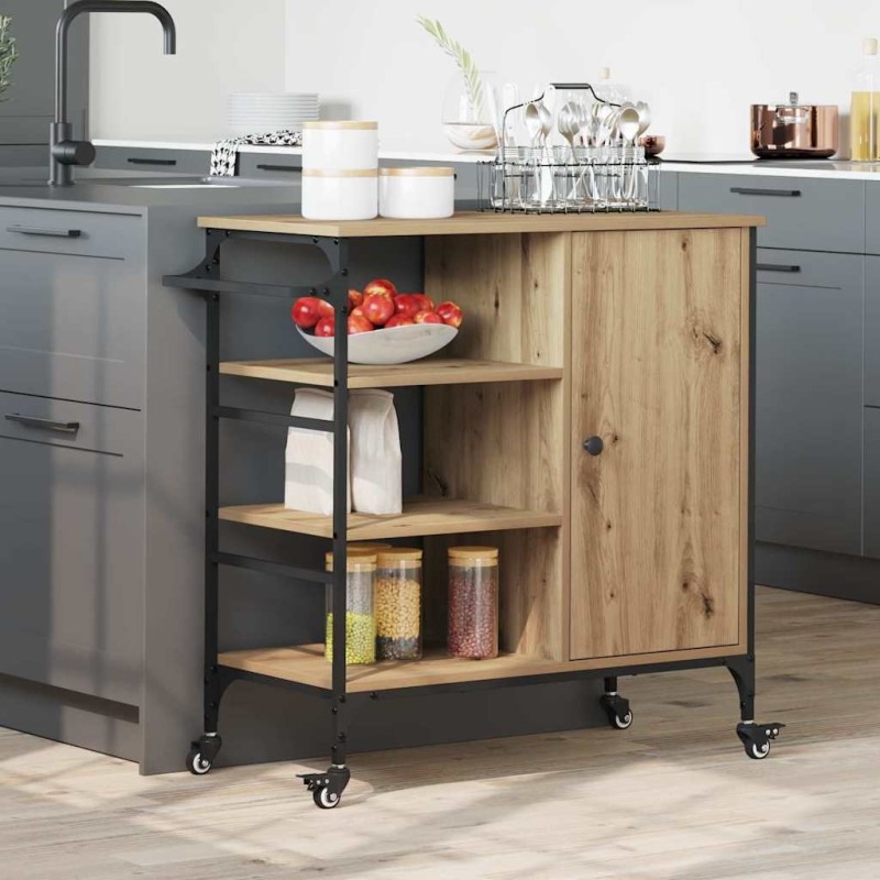 Chariot de cuisine Chêne artisanal 87.5 x 39 x 84.5 cm 554850554850