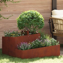 Cache-pot de jardin Marron 80 x 80 x 50 cm Acier patiné 554860554860