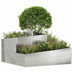 Cache-pot de jardin Argent 80 x 80 x 50 cm Acier inoxydable 554862554862