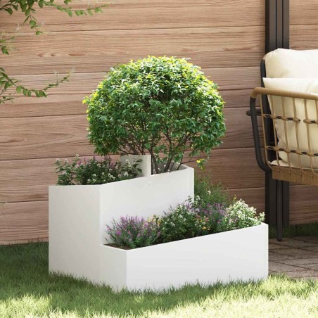 Cache-pot de jardin Blanc 60 x 60 x 50 cm Acier laminé à froid 554872554872