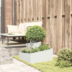 Cache-pot de jardin Blanc 60 x 60 x 50 cm Acier laminé à froid 554872554872