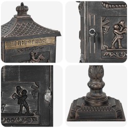 Boîte aux Lettres Debout avec porte Bronze 42,5 x 29,5 x 117 cm 554878554878