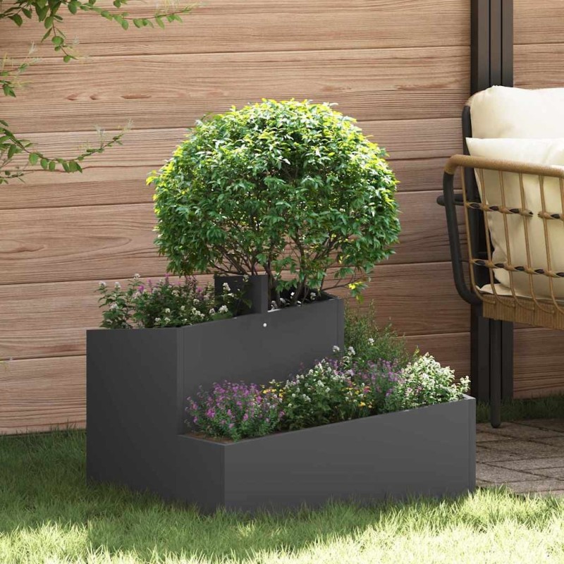 Cache-pot de jardin Noir 60 x 60 x 50 cm Acier laminé à froid 554882554882