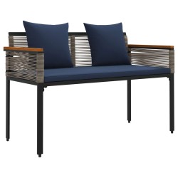 Banc extérieur Gris et bleu marine 117 x 54 x 74.5 cm polyrotin 554884554884