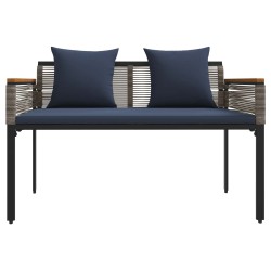 Banc extérieur Gris et bleu marine 117 x 54 x 74.5 cm polyrotin 554884554884