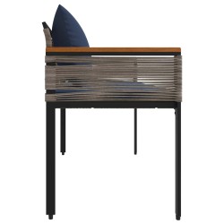 Banc extérieur Gris et bleu marine 117 x 54 x 74.5 cm polyrotin 554884554884