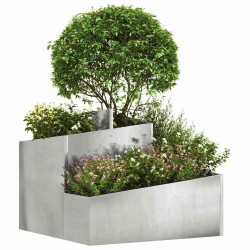Cache-pot de jardin Argent 60 x 60 x 50 cm Acier inoxydable 554886554886