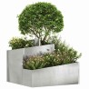 Cache-pot de jardin Argent 60 x 60 x 50 cm Acier inoxydable 554886554886