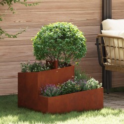 Cache-pot de jardin Marron 60 x 60 x 50 cm Acier patiné 554888554888