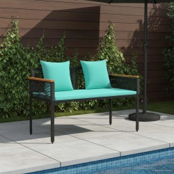 Banc extérieur Noir et turquoise 117 x 54 x 74.5 cm polyrotin 554890554890