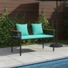 Banc extérieur Noir et turquoise 117 x 54 x 74.5 cm polyrotin 554890554890