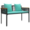 Banc extérieur Noir et turquoise 117 x 54 x 74.5 cm polyrotin 554890554890