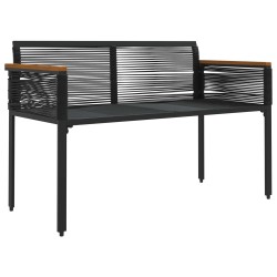 Banc extérieur Noir et turquoise 117 x 54 x 74.5 cm polyrotin 554890554890