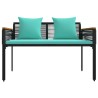 Banc extérieur Noir et turquoise 117 x 54 x 74.5 cm polyrotin 554890554890