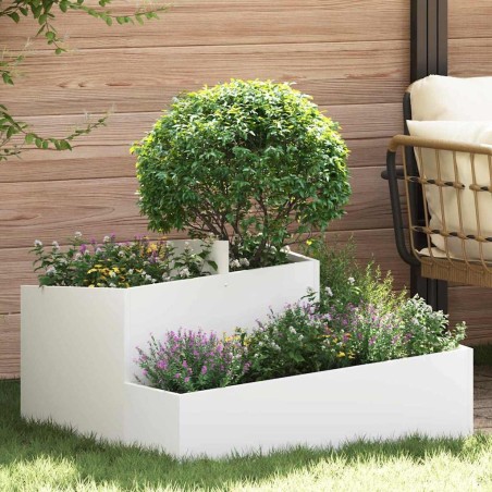 Cache-pot de jardin Blanc 80 x 80 x 50 cm Acier laminé à froid 554891554891