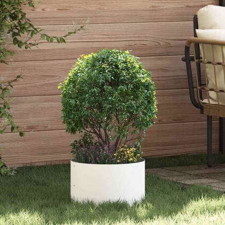 Anneau de jardinière Blanc 30 x 30 x 20 cm Acier laminé à froid 554902554902