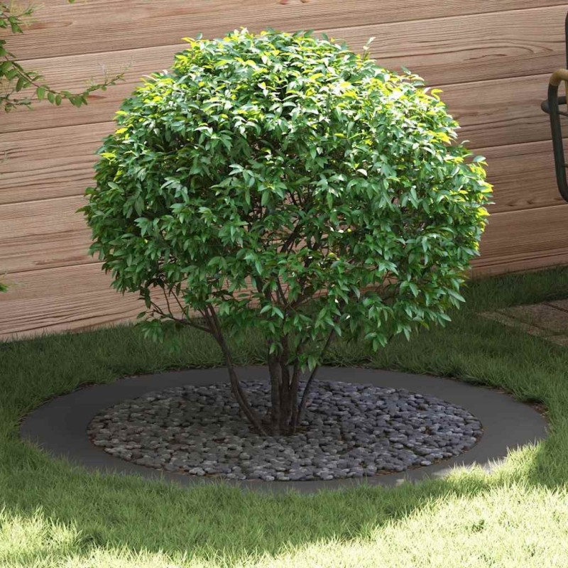 adapté pour anneaux d'arbre plats 5 pcs Noir Ø90 / 120 cm Acier 554917554917