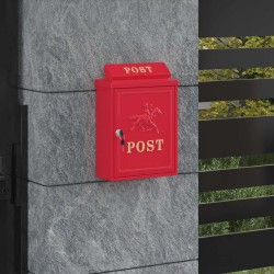 Boîte aux lettres murale Rouge 29 x 13 x 41 cm Aluminium coulé 554927554927