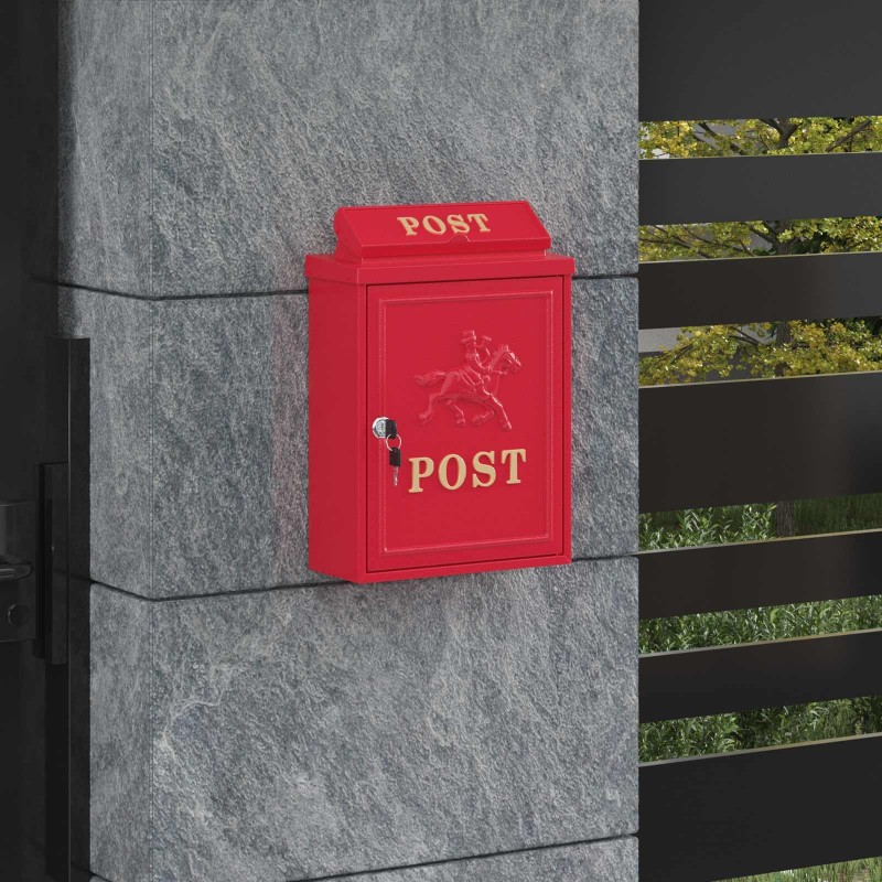 Boîte aux lettres murale Rouge 29 x 13 x 41 cm Aluminium coulé 554927554927