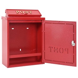 Boîte aux lettres murale Rouge 29 x 13 x 41 cm Aluminium coulé 554927554927