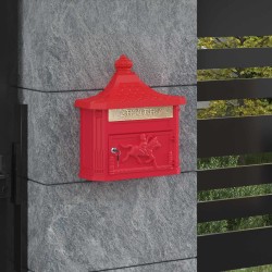 Boîte aux lettres murale avec stockage Rouge 40,5 x 16 x 45 cm 554928554928