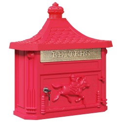 Boîte aux lettres murale avec stockage Rouge 40,5 x 16 x 45 cm 554928554928