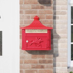 Boîte aux lettres murale avec stockage Rouge 40,5 x 16 x 45 cm 554928554928