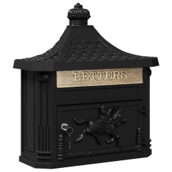 Boîte aux lettres murale Noir 40,5 x 16 x 45 cm Aluminium coulé 554929554929