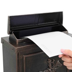 Boîte aux lettres murale Bronze 29 x 13 x 41 cm Aluminium coulé 554931554931