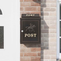 Boîte aux lettres murale Bronze 29 x 13 x 41 cm Aluminium coulé 554931554931