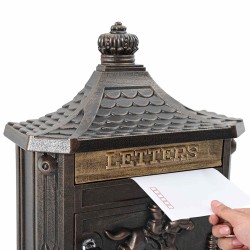 Boîte aux lettres murale avec stockage Bronze 40,5 x 16 x 45 cm 554939554939