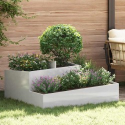 Cache-pot de jardin Argent 100 x 100 x 50 cm Acier inoxydable 554949554949