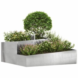 Cache-pot de jardin Argent 100 x 100 x 50 cm Acier inoxydable 554949554949