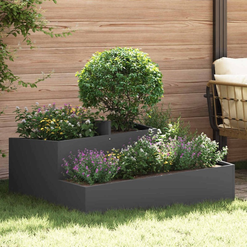 Cache-pot de jardin Noir 100 x 100 x 50 cm Acier laminé à froid 554952554952