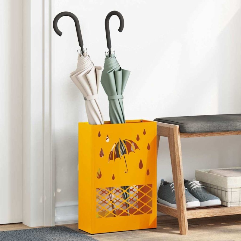Porte-parapluie jaune moutarde 28 x 12 x 41 cm Acier 554998554998
