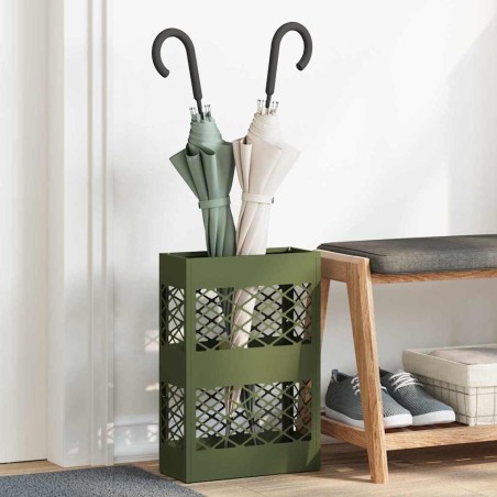 Porte-parapluie Vert olive 28 x 12 x 41 cm Acier 555007555007
