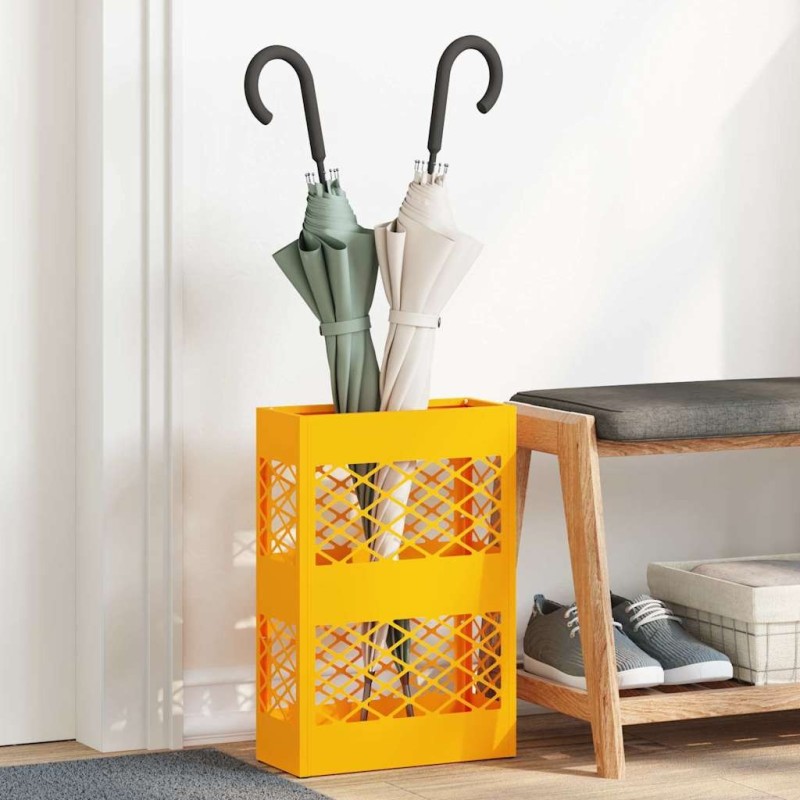 Porte-parapluie jaune moutarde 28 x 12 x 41 cm Acier 555010555010