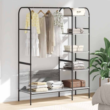 Porte-vêtements Gris 120 x 44 x 160 cm Bois d'ingénierie 555016555016