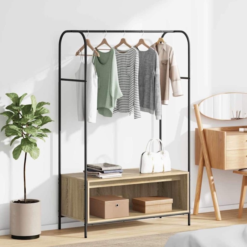 Porte-vêtements Chêne brun 100 x 44 x 160 cm Bois d'ingénierie 555017555017