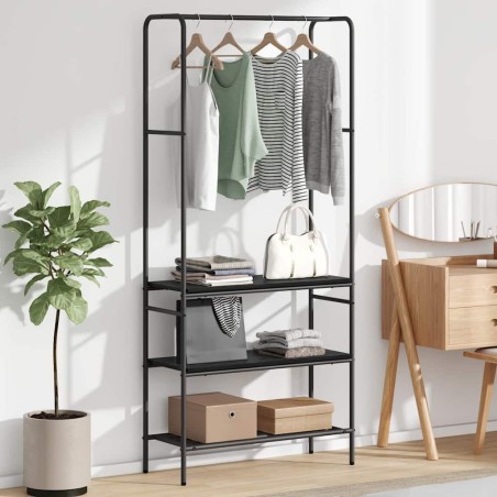 Porte-vêtements Chêne noir 77 x 30 x 171 cm Bois d'ingénierie 555021555021