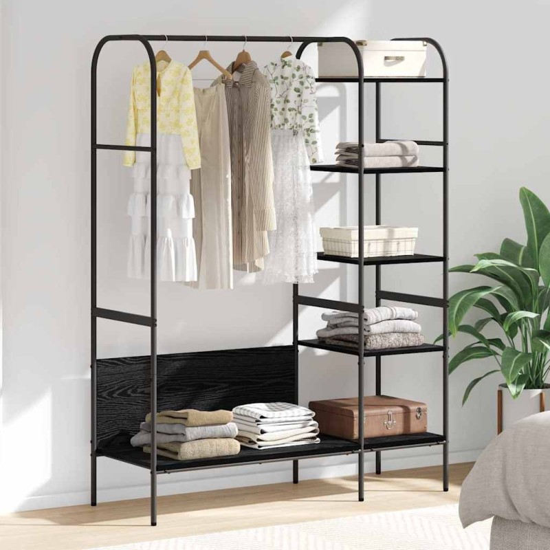 Porte-vêtements Noir 120 x 44 x 160 cm Bois d'ingénierie 555029555029