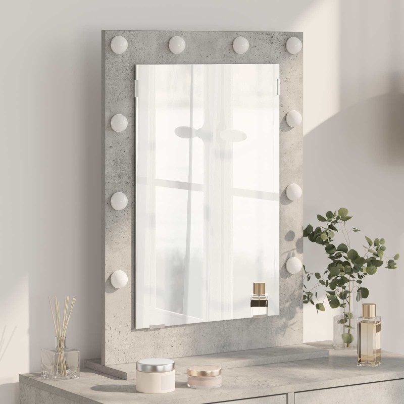 Miroir de vanité Rectangulaire Gris béton 70 x 50 x 18 cm 555032555032