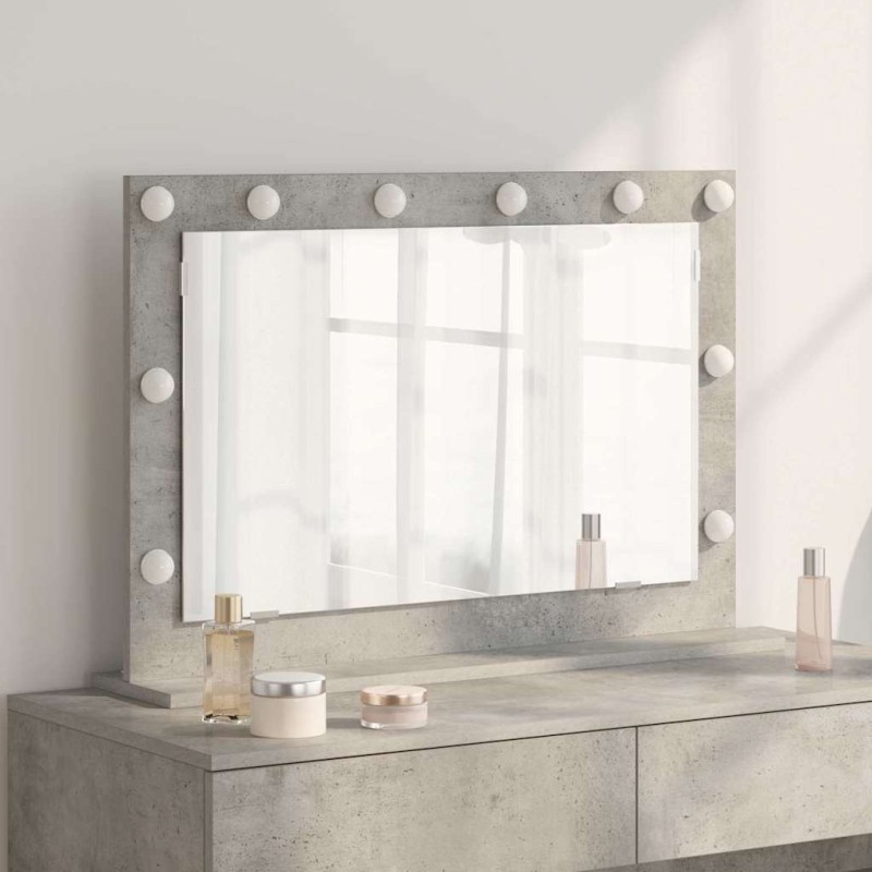 Miroir de vanité Rectangulaire Gris béton 80 x 55 x 18 cm 555052555052
