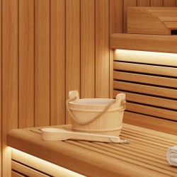 Seau de Sauna 2 pcs Marron Bois de pin massif et chanvre 555054555054