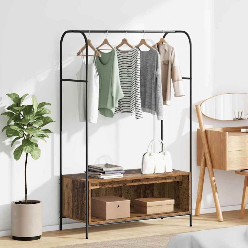 Porte-vêtements Chêne brun 100 x 44 x 160 cm Bois d'ingénierie 555061555061