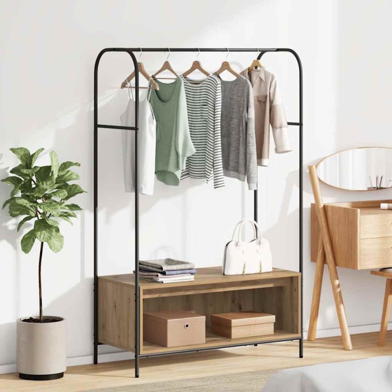 Porte-vêtements Chêne brun 100 x 44 x 160 cm Bois d'ingénierie 555063555063